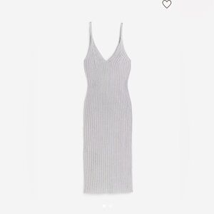 Silver H&M metallic rib knit dress
